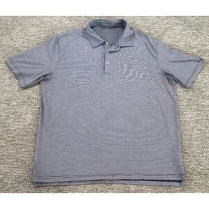 Fennec Polo Shirt Mens XL Blue Striped Performance Golf Moisture‎ Wicking